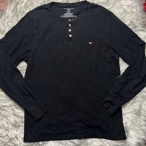 Tommy Hilfiger Sleep Wear Men Size Medium Black Long Sleeve Thermal Type Shirt
